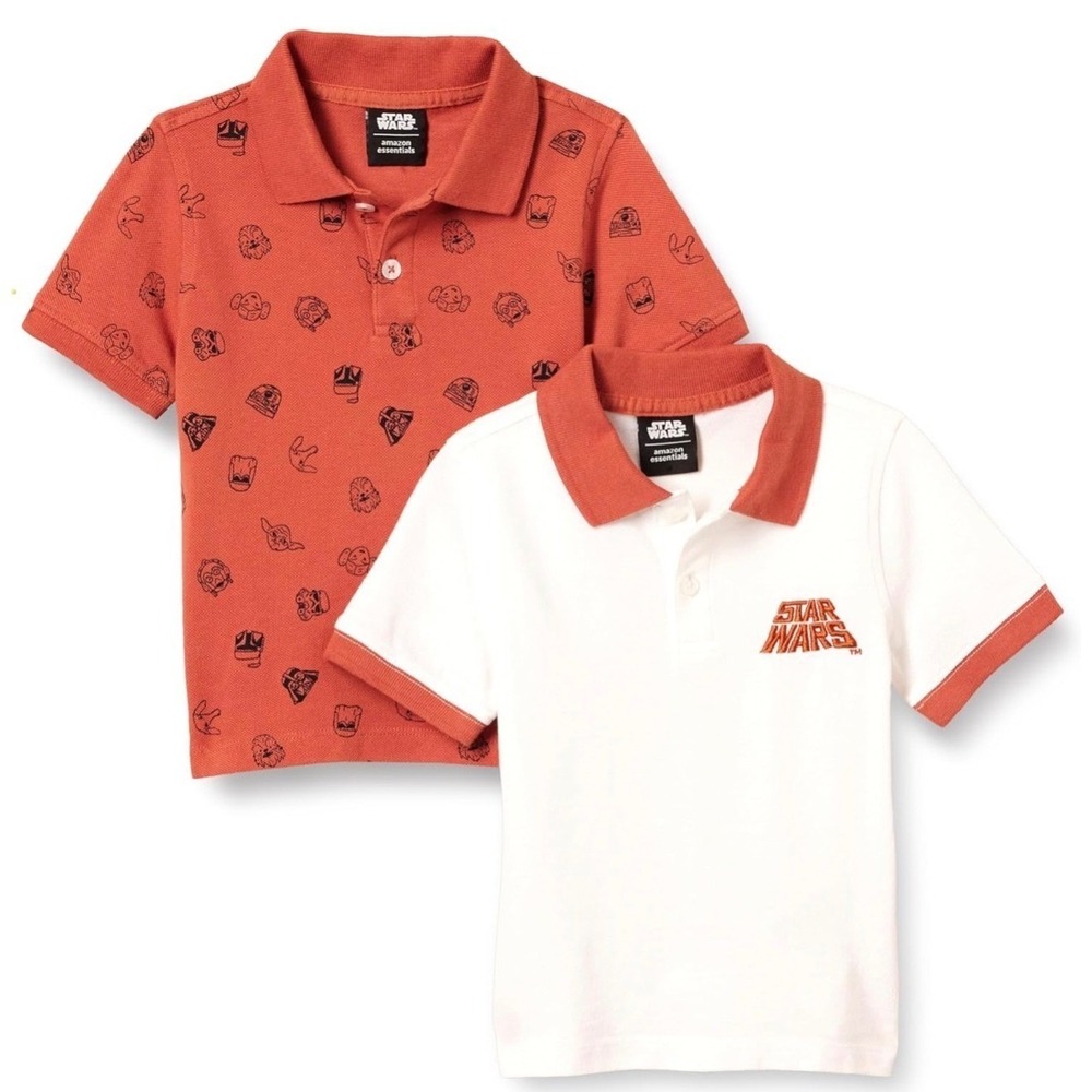 Amazon Essentials Star Wars Boys Short-Sleeve Pique Polo 2‎ pc NIP  5 years
